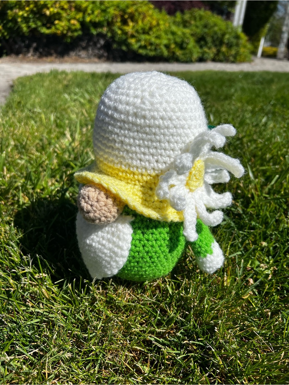 Hand Crocheted Daisy Gnome Stuffed Animal Plushie!